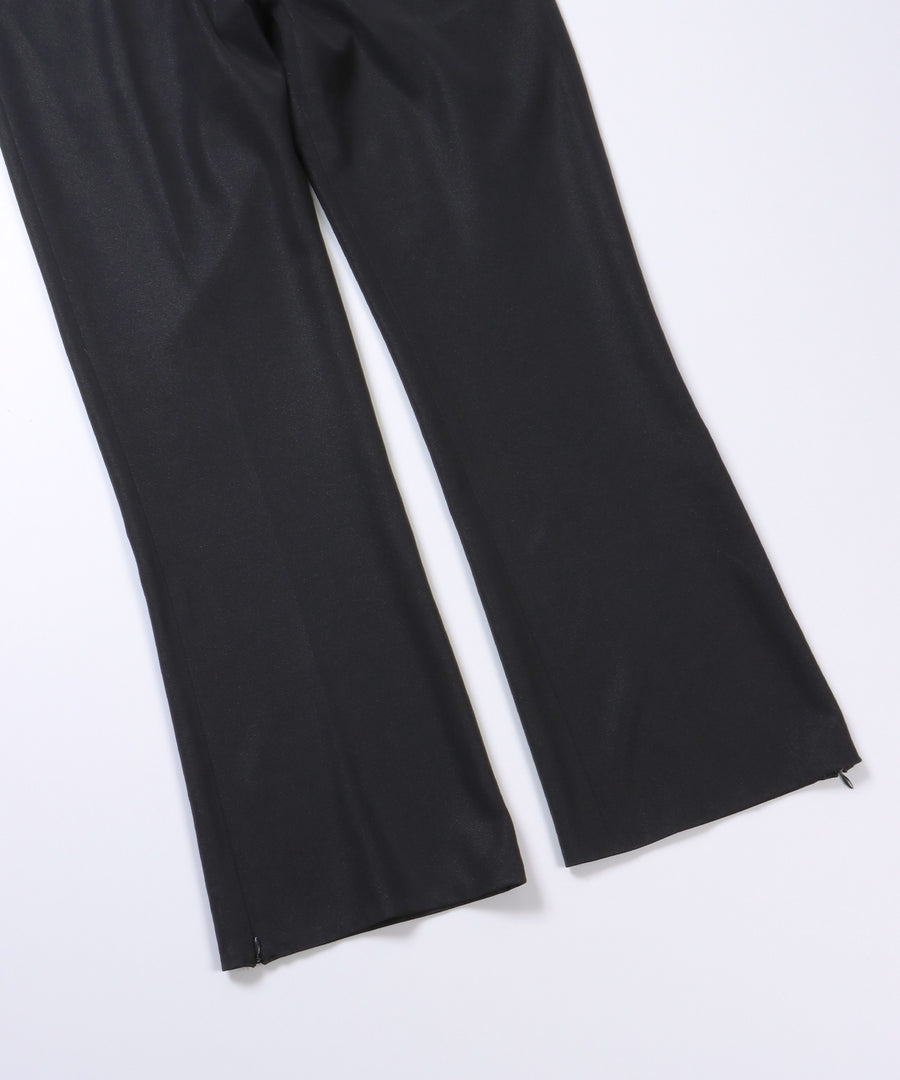 SIDE ZIP FLARE PANTS (Black)